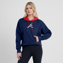 Atlanta Braves Fanatics Women's Oversized Legacy Favorite Spectator Pullover Hoodie - Navy Hoodies