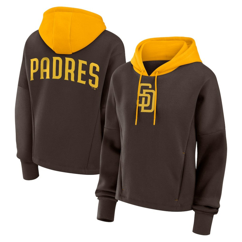 San Diego Padres Fanatics Women's Oversized Legacy Favorite Spectator Pullover Hoodie - Brown Hoodies