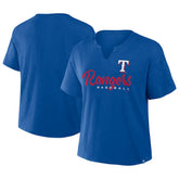 Texas Rangers Fanatics Women's Fan Fave Stadium Slub Boxy T-Shirt - Royal T-shirts