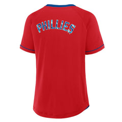 Philadelphia Phillies Fanatics Women's League Diva Star Raglan V-Neck T-Shirt - Red T-shirts