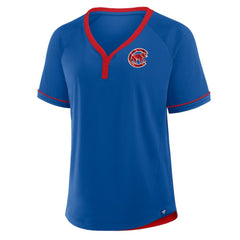 Chicago Cubs Fanatics Women's League Diva Star Raglan V-Neck T-Shirt - Royal T-shirts