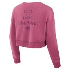 Cincinnati Reds Fanatics Women's Studio Cropped Pullover Sweatshirt - Pink Pullover