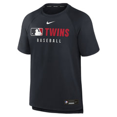Minnesota Twins Nike Authentic Collection Pregame Raglan Dri-FIT T-Shirt - Navy T-shirts