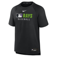 Tampa Bay Rays Nike Authentic Collection Pregame Raglan Dri-FIT T-Shirt - Black T-shirts