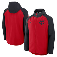Minnesota Twins Nike Authentic Collection Raglan Performance Full-Zip Jacket - Red/Navy Jackets