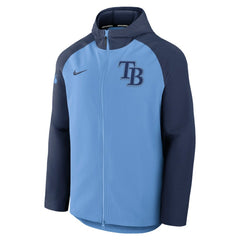 Tampa Bay Rays Nike Authentic Collection Raglan Performance Full-Zip Jacket - Light Blue/Navy Jackets