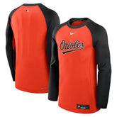 Baltimore Orioles Nike Authentic Collection Game Time Raglan Dri-FIT Long Sleeve T-Shirt - Orange/Black T-shirts