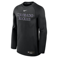 Colorado Rockies Nike Authentic Collection Game Time Raglan Dri-FIT Long Sleeve T-Shirt - Black T-shirts