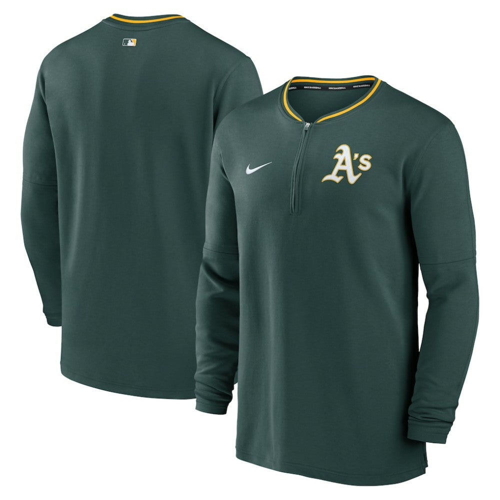 Athletics Nike Authentic Collection Performance Half-Zip Top - Green Tops