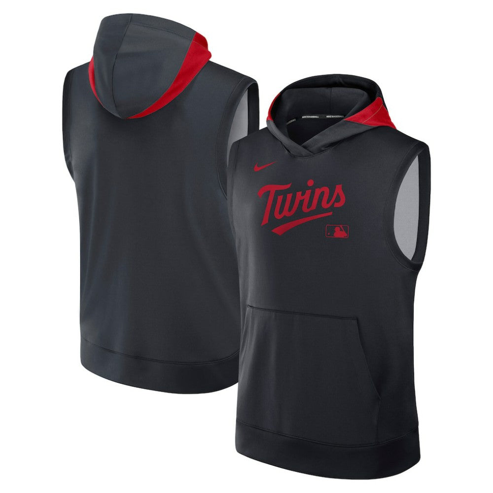 Minnesota Twins Nike Authentic Collection Dri-FIT Sleeveless Hoodie - Navy Hoodies
