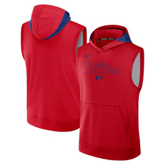 Philadelphia Phillies Nike Authentic Collection Dri-FIT Sleeveless Hoodie - Red Hoodies
