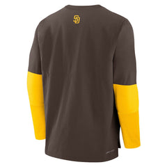 San Diego Padres Nike Authentic Collection Player Dri-FIT Lightweight Pullover - Brown/Gold Pullover