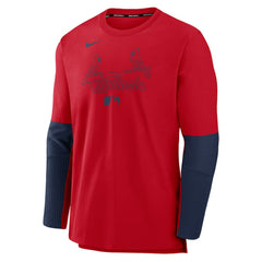 St. Louis Cardinals Nike Authentic Collection Player Dri-FIT Lightweight Pullover - Red/Navy Pullover