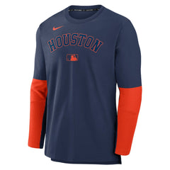 Houston Astros Nike Authentic Collection Player Dri-FIT Lightweight Pullover - Navy/Orange Pullover