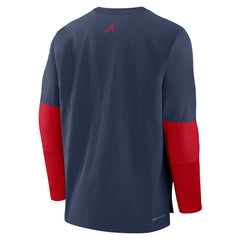 Atlanta Braves Nike Authentic Collection Player Dri-FIT Lightweight Pullover - Navy/Red Pullover
