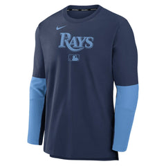 Tampa Bay Rays Nike Authentic Collection Player Dri-FIT Lightweight Pullover - Navy/Light Blue Pullover