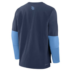 Tampa Bay Rays Nike Authentic Collection Player Dri-FIT Lightweight Pullover - Navy/Light Blue Pullover