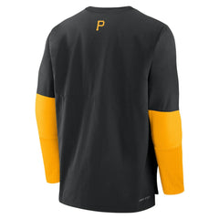 Pittsburgh Pirates Nike Authentic Collection Player Dri-FIT Lightweight Pullover - Black/Gold Pullover
