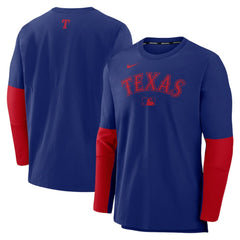 Texas Rangers Nike Authentic Collection Player Dri-FIT Lightweight Pullover - Royal/Red Pullover