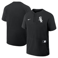 Chicago White Sox Nike Authentic Collection Raglan Short Sleeve Windshirt - Black