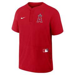 Los Angeles Angels Nike Authentic Collection Raglan Short Sleeve Windshirt - Red