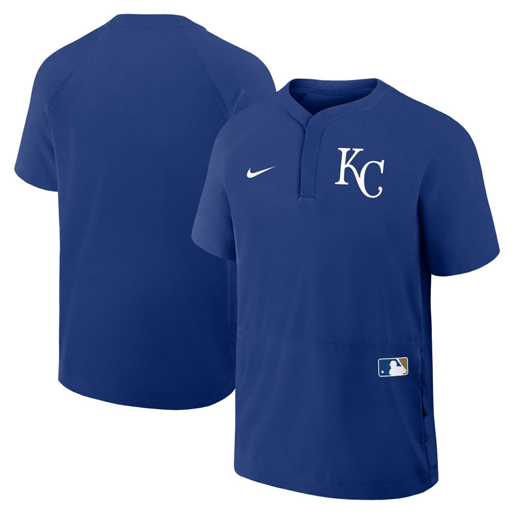 Kansas City Royals Nike Authentic Collection Raglan Short Sleeve Windshirt - Royal