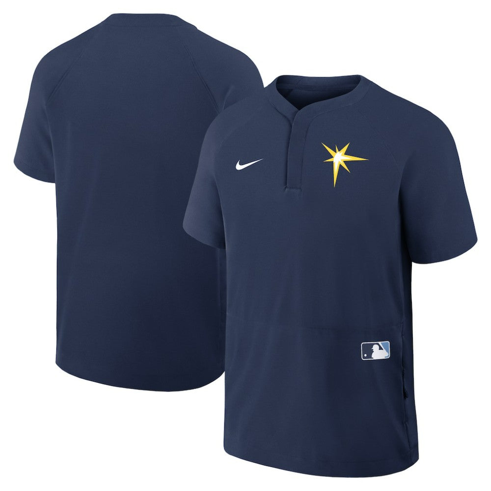 Tampa Bay Rays Nike Authentic Collection Raglan Short Sleeve Windshirt - Navy