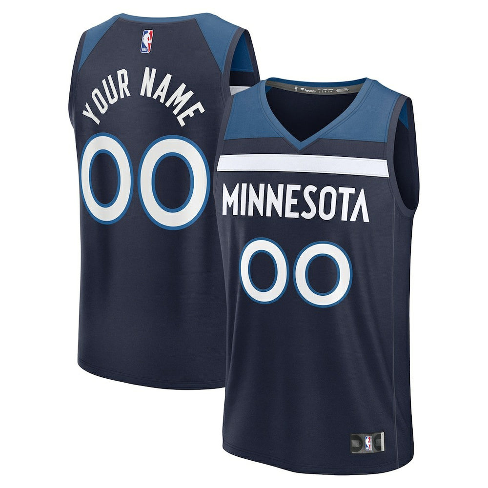 Minnesota Timberwolves Fastbreak Custom Jersey Icon Edition Navy - Fanatics
