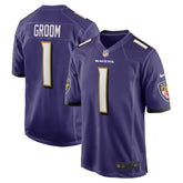 Number 1 Groom Baltimore Ravens Game Jersey - Purple Jerseys