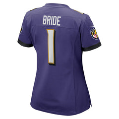 Number 1 Bride Baltimore Ravens Women's Game Jersey - Purple Jerseys