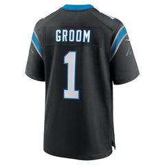 Number 1 Groom Carolina Panthers Game Jersey - Black Jerseys