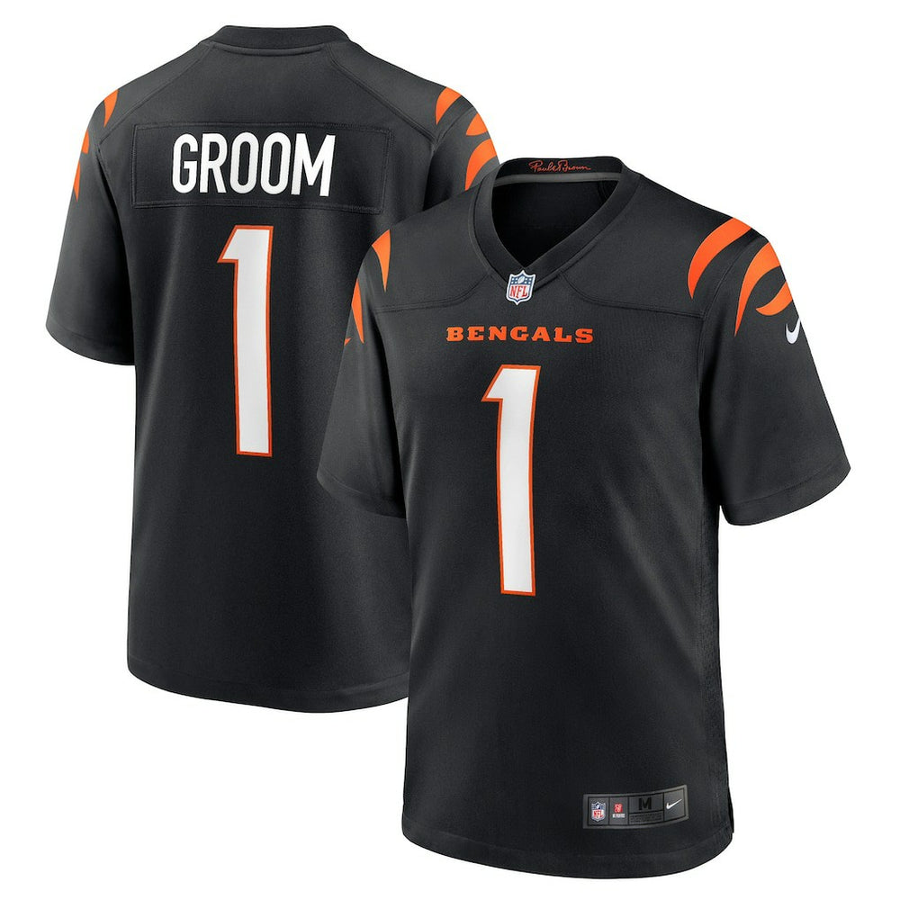 Number 1 Groom Cincinnati Bengals Game Jersey - Black Jerseys