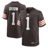 Number 1 Groom Cleveland Browns Game Jersey - Brown Jerseys