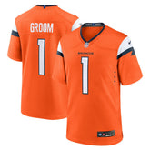 Number 1 Groom Denver Broncos Game Jersey - Orange Jerseys