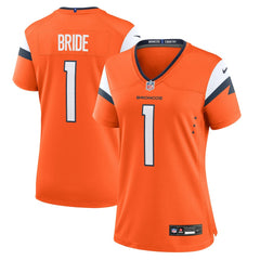 Number 1 Bride Denver Broncos Women's Game Jersey - Orange Jerseys