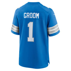 Number 1 Groom Detroit Lions Game Jersey - Blue Jerseys