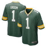 Number 1 Groom Green Bay Packers Game Jersey - Green Jerseys
