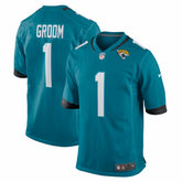 Number 1 Groom Jacksonville Jaguars Game Jersey - Teal Jerseys