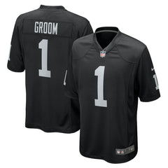 Number 1 Groom Las Vegas Raiders Game Jersey - Black Jerseys