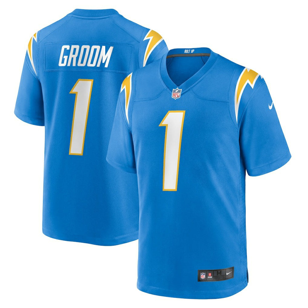 Number 1 Groom Los Angeles Chargers Game Jersey - Powder Blue Jerseys