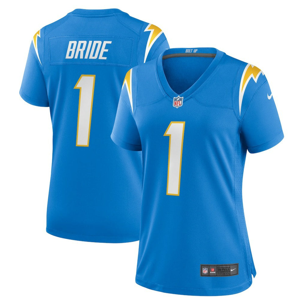 Number 1 Bride Los Angeles Chargers Women's Game Jersey - Powder Blue Jerseys