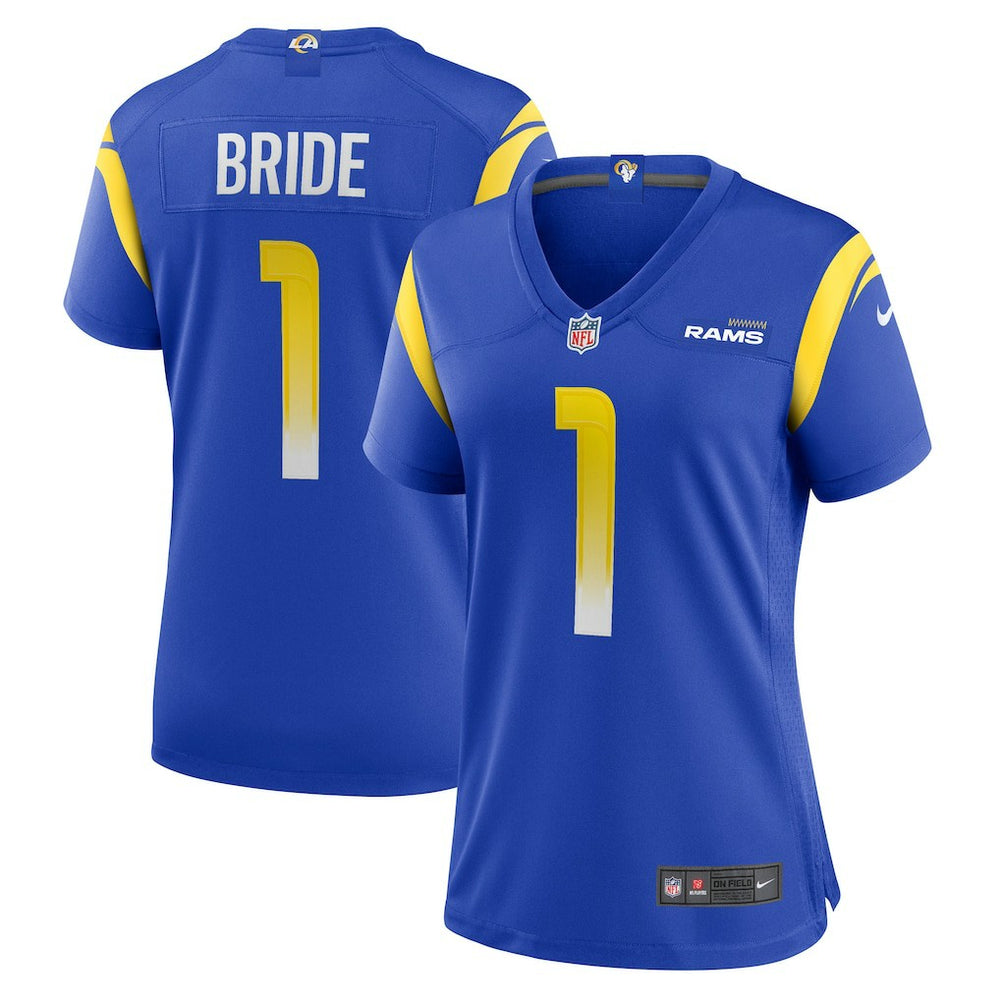 Number 1 Bride Los Angeles Rams Women's Game Jersey - Royal Jerseys