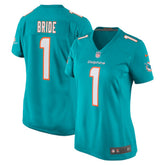 Number 1 Bride Miami Dolphins Women's Game Jersey - Aqua Jerseys