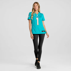 Number 1 Bride Miami Dolphins Women's Game Jersey - Aqua Jerseys