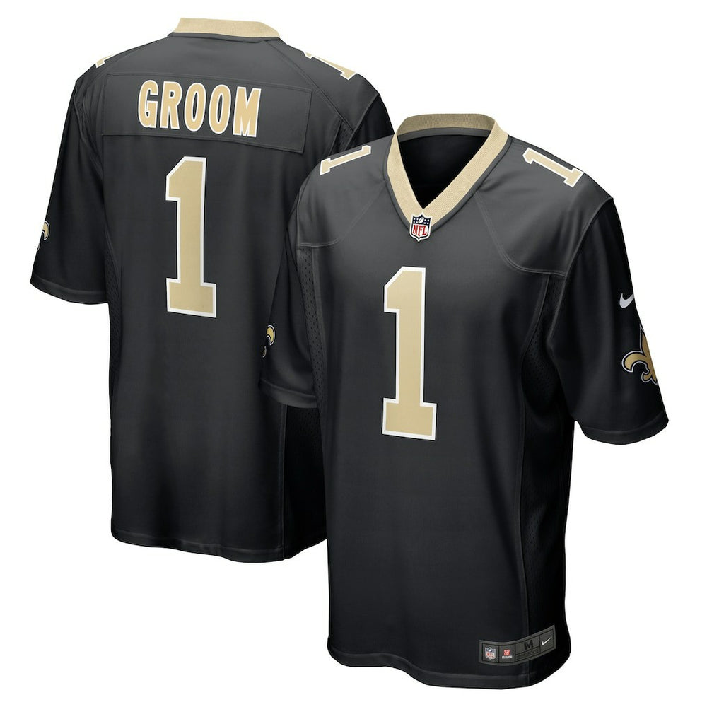 Number 1 Groom New Orleans Saints Game Jersey - Black Jerseys