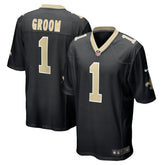 Number 1 Groom New Orleans Saints Game Jersey - Black Jerseys