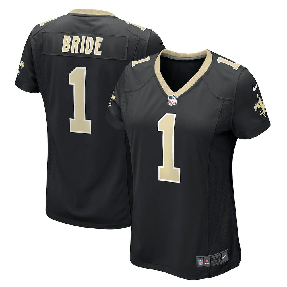 Number 1 Bride New Orleans Saints Women's Game Jersey - Black Jerseys