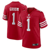 Number 1 Groom San Francisco 49ers Game Jersey - Scarlet Jerseys