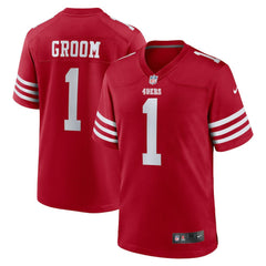 Number 1 Groom San Francisco 49ers Game Jersey - Scarlet Jerseys