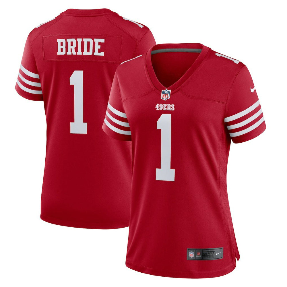 Number 1 Bride San Francisco 49ers Women's Game Jersey - Scarlet Jerseys